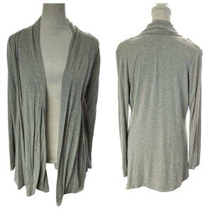 KISCHE Open Front Draped Top Cardigan Long Sleeve Gray S 74-15